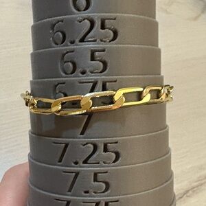 18k Gold plated Chain‎ Bracelet,6.75 "